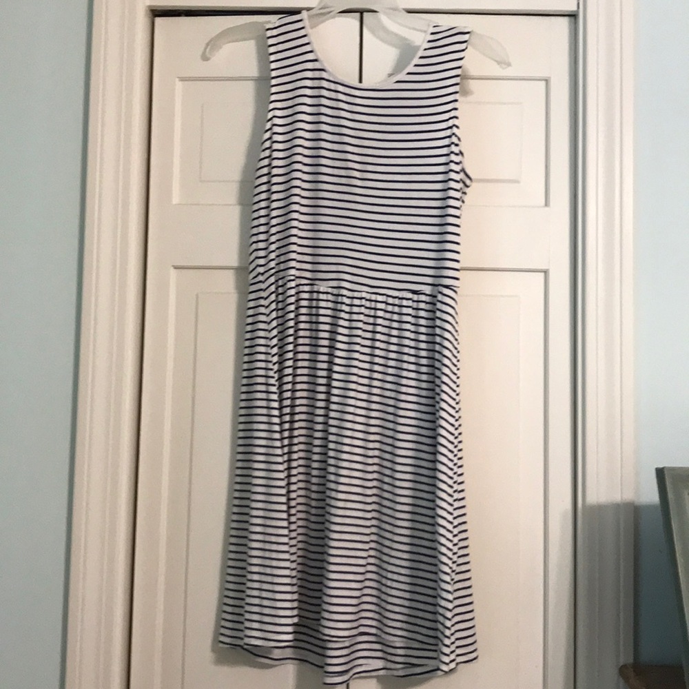Navy & white stripe t shirt dress